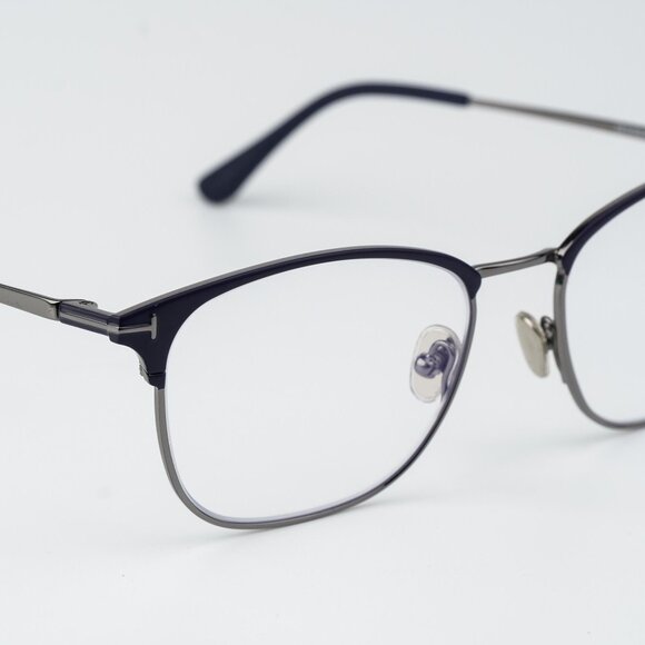NEW Tom Ford FT5750-B 091 Blue Silver Blue Block Unisex Square Eyeglasses 54mm - Picture 6 of 9